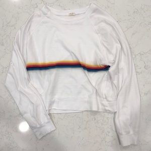 Brandy Melville white crew neck with stripes
